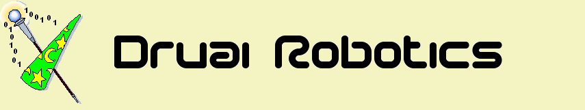 This is the Druai Robotics logo.  The logo is a Wizard's hat and wand.